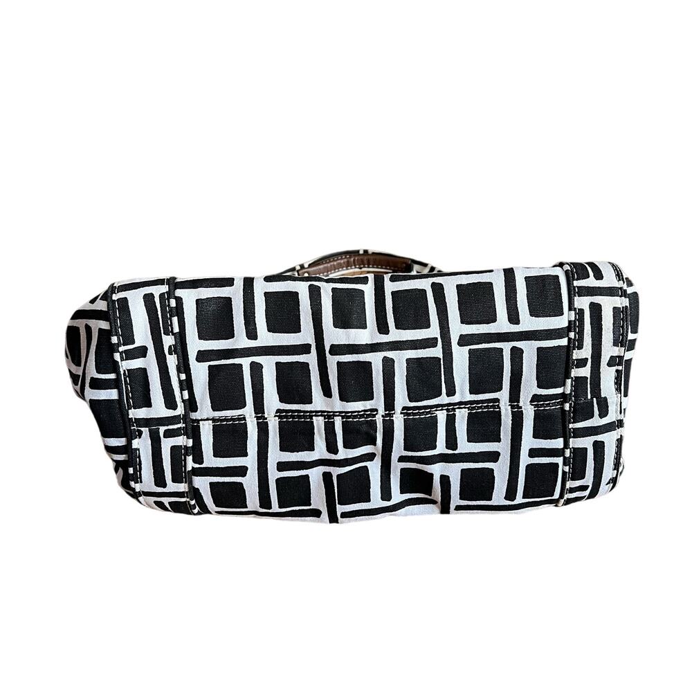 Merona Cotton Tote Bag Black and White Geometric Print - Picture 9 of 12